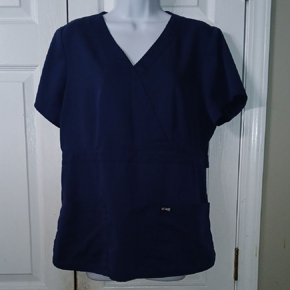 Grey's Anatomy by barco navy blue short sleeve scrub top Sz M